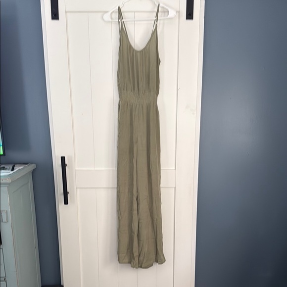 Prana Pants - Prana Green Wide Leg Jumpsuit with V-Neck